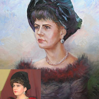 картина маслом на холсте Женский портрет. 50х60 см. 2013 год
