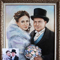 картина Свадебный портрет маслом на холсте. 60х70 см. 2014 год