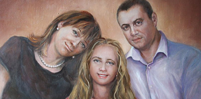 картина портрет Семейный маслом на холсте. 80х60 см. 2016 год