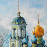«Церковь Сергия Радонежского», 80х60 см, холст, масло. 2018 год