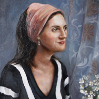 «Портрет сестры Олеси», 60х60 см, холст, масло. 2022 год