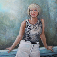 «Портрет мамы Евгения», 60х60 см, холст, масло. 2022 год
