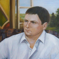картина маслом на холсте Мужской портрет. 40х80 см. 2009 год